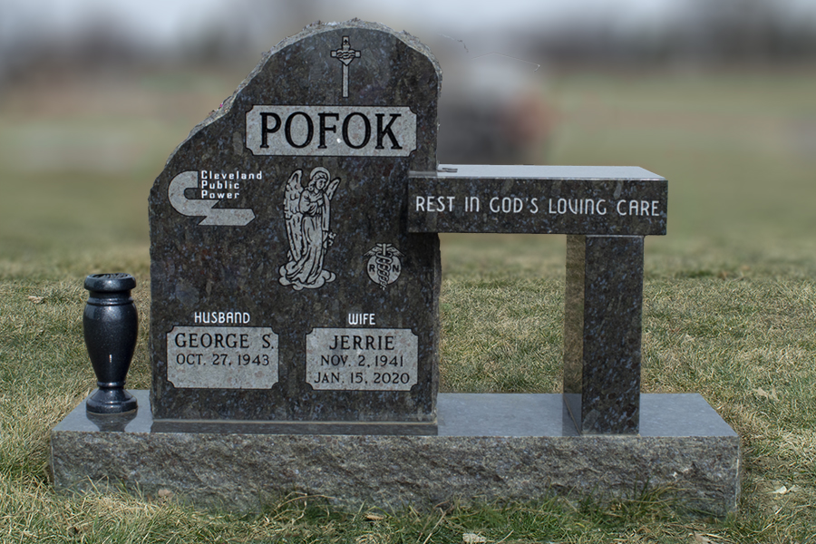 Custom Monument with Bench - Multiple Graves